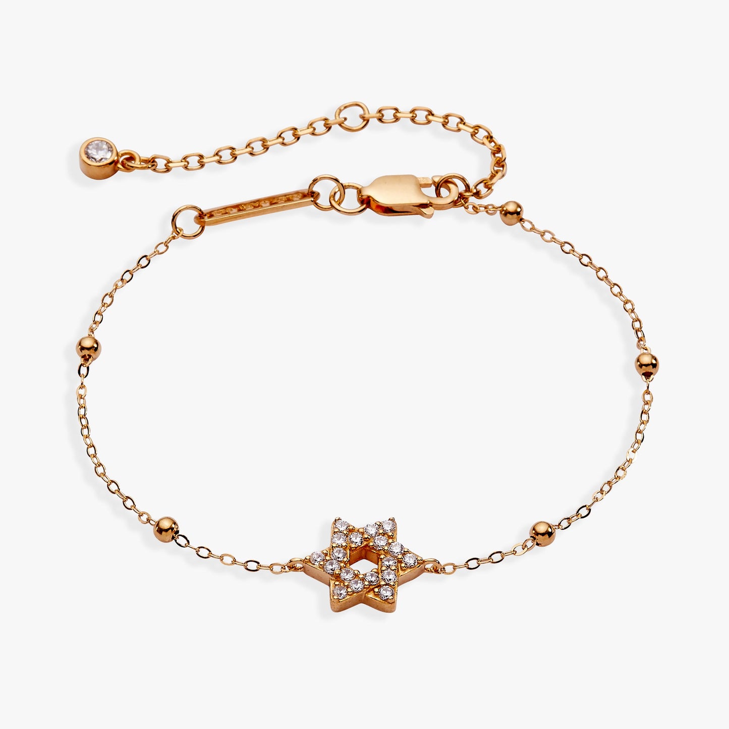 Star of David Delicate Pave Beaded Chain Bracelet ALEX AND ANI