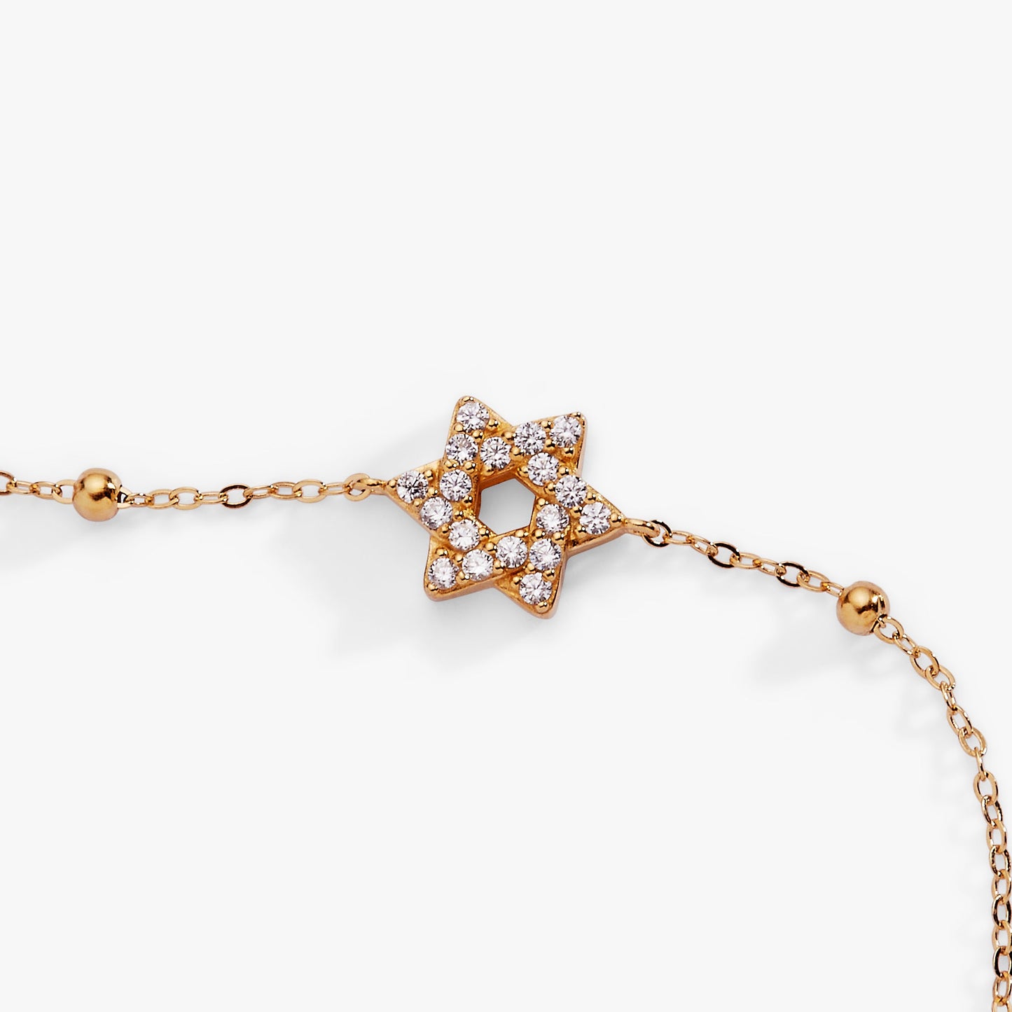Star of David Delicate Pave Beaded Chain Bracelet ALEX AND ANI