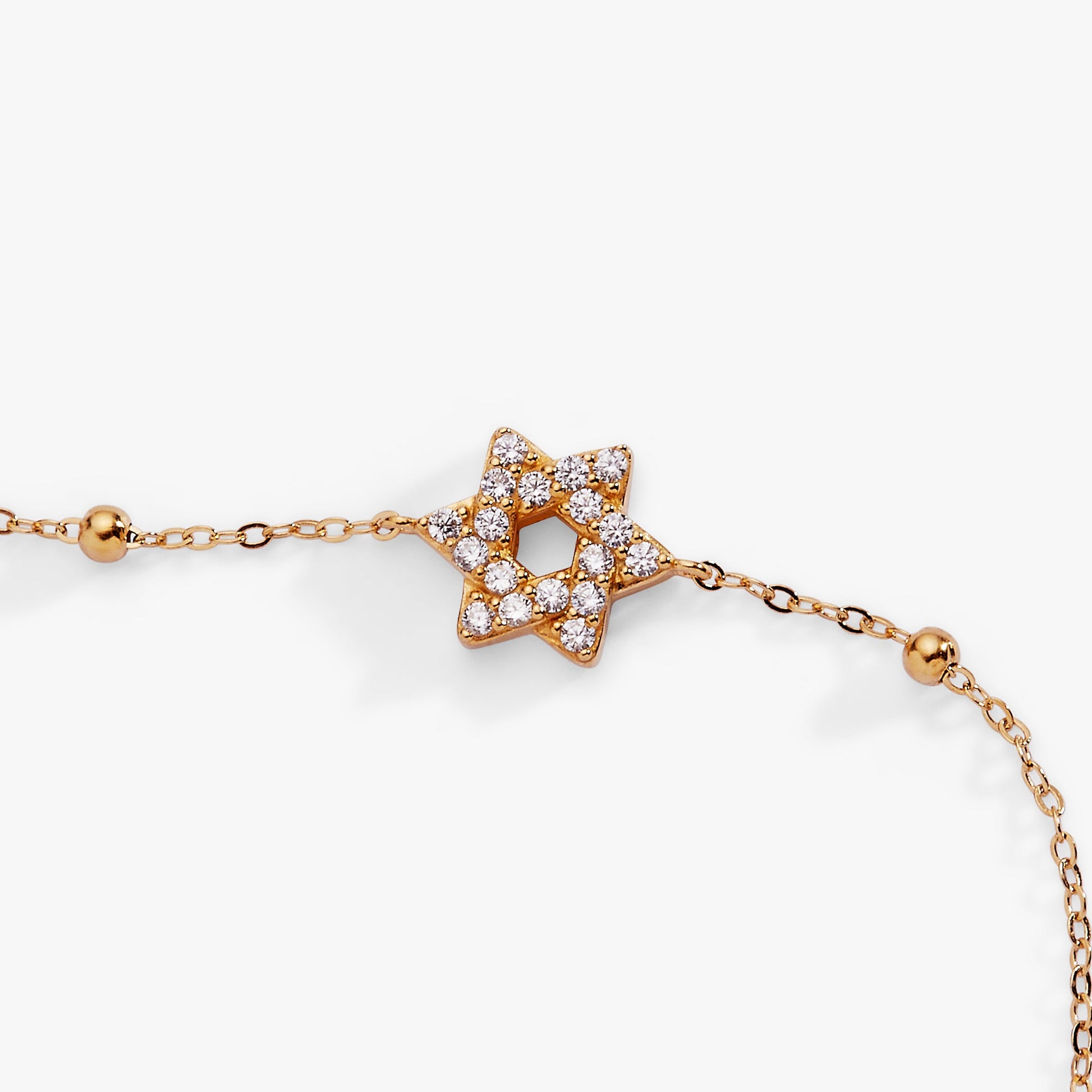 Star of David Delicate Pave Beaded Chain Bracelet ALEX AND ANI