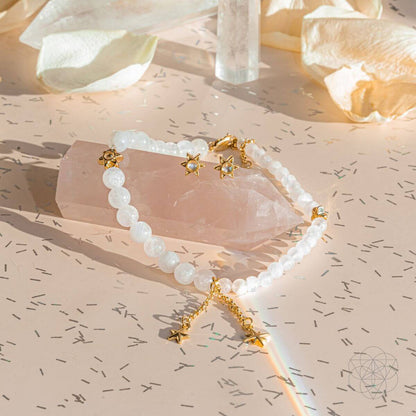 Divine Intuition - Moonstone Anklet and Earrings Set Conscious Items