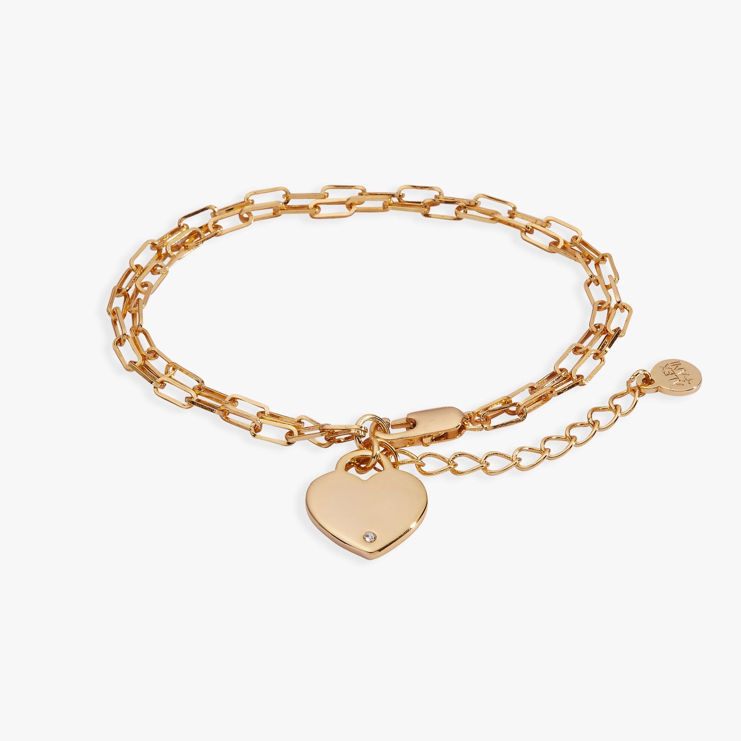Heart Charm Double Paperclip Chain Bracelet ALEX AND ANI