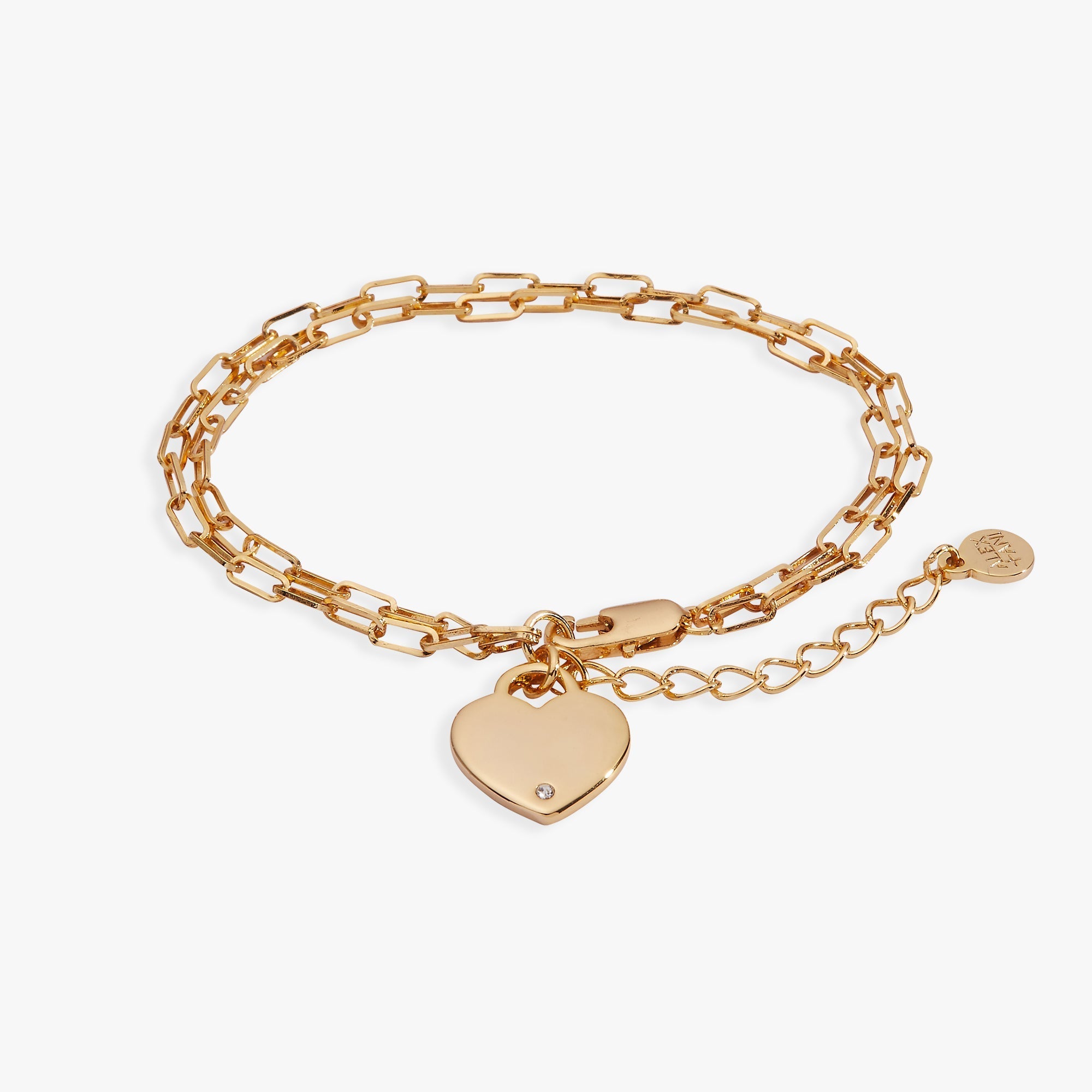 Heart Charm Double Paperclip Chain Bracelet ALEX AND ANI