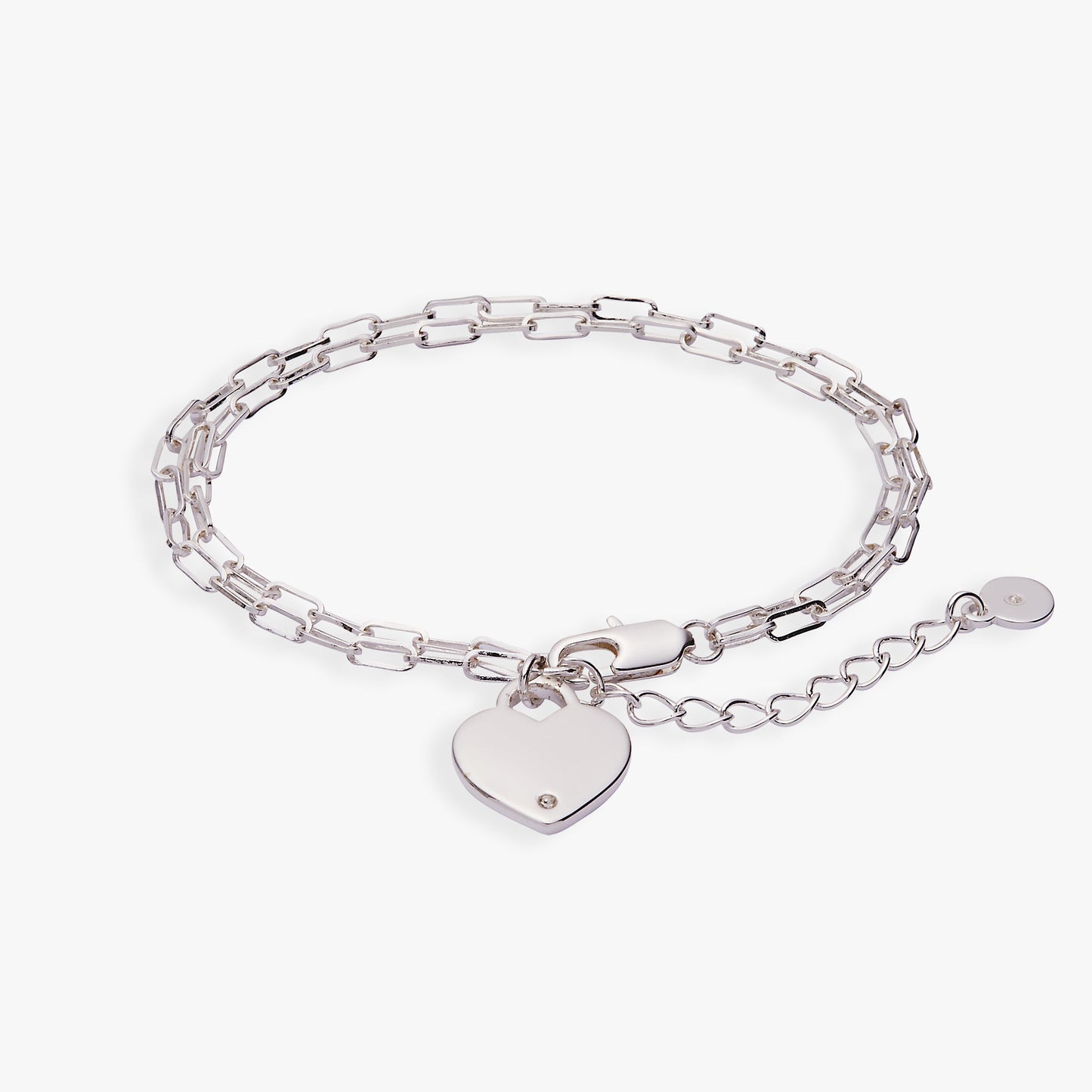 Heart Charm Double Paperclip Chain Bracelet ALEX AND ANI