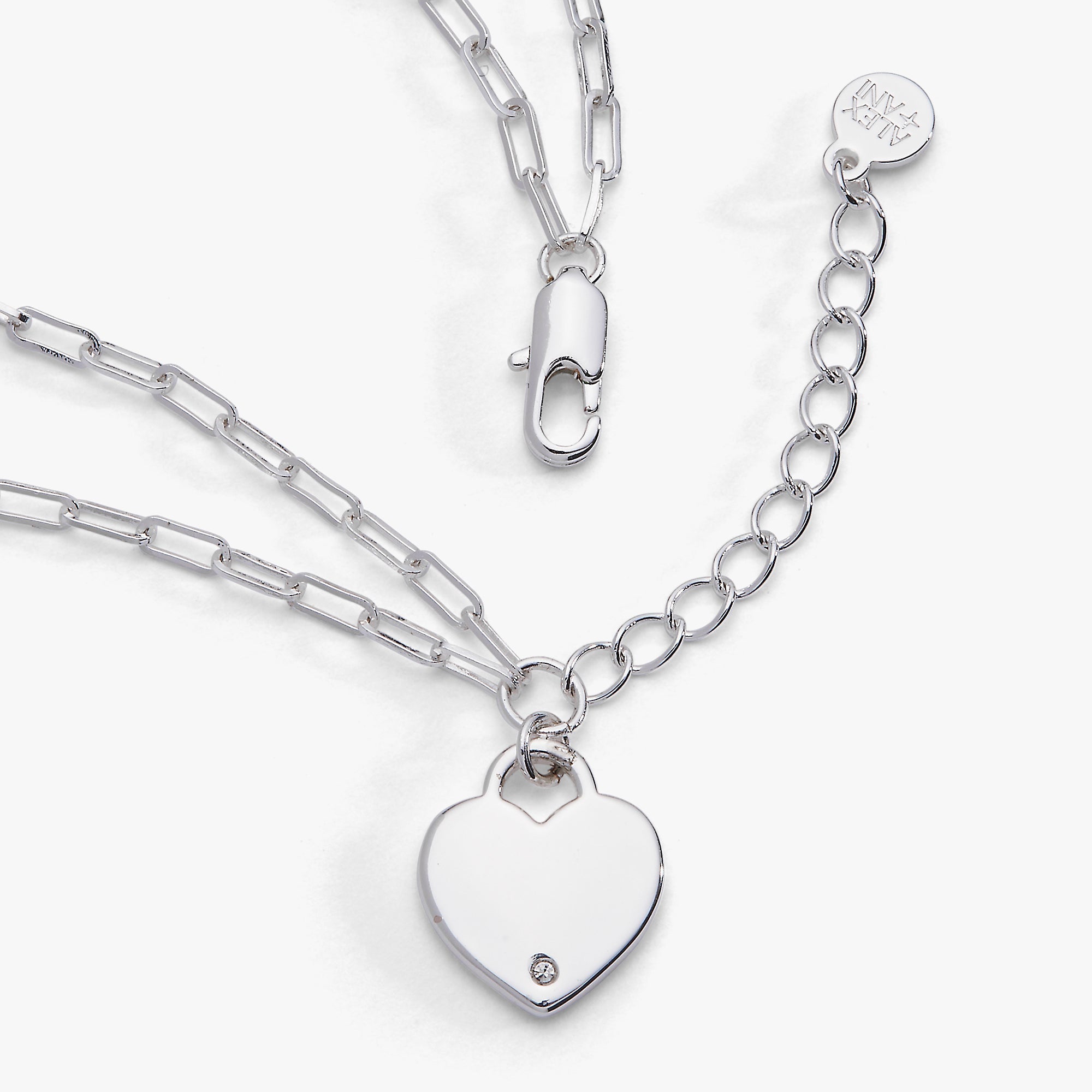 Heart Charm Double Paperclip Chain Bracelet ALEX AND ANI