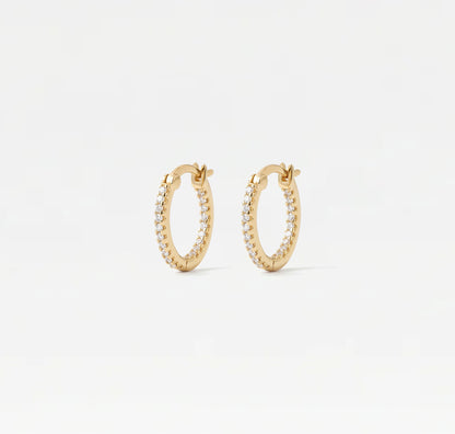The Double Pavé Essential Huggie Hoop Earrings