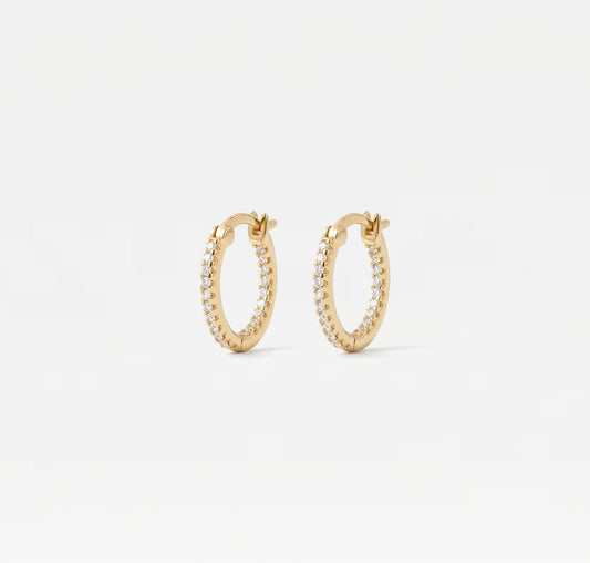 The Double Pavé Essential Huggie Hoop Earrings