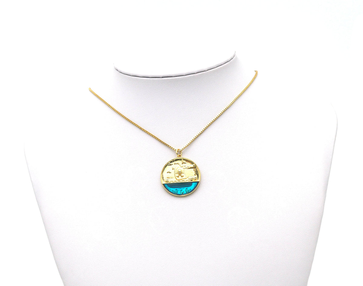 Gold Enamel Skull Charm, Sku#Y606