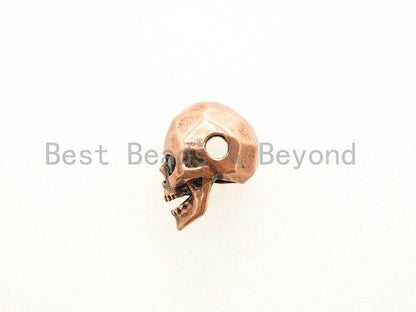 CZ Pave Faceted Black Eye Skull Head Beads,  Micro Pave Antique Skull Spacer Beads, Men's Bracelet Making Charm, Pave Beads, 12mm, sku#Y97