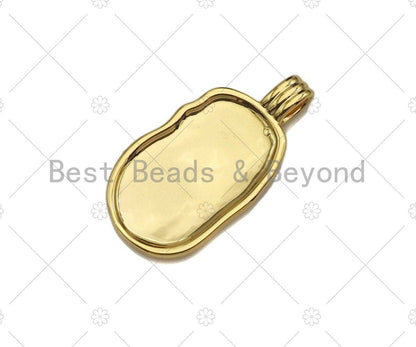 High Polished North Star On Oval Pendant/Charm,Gold Star Tag Charm, Necklace Bracelet Charm Pendant,12x23mm, Sku#Y366