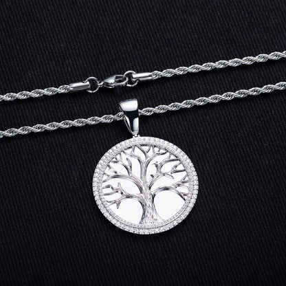 Minimalist Light-Luxury Copper Pendant With Diamonds Christmas Tree Design