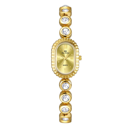 Womens Mid-century Light-luxury Jewelry Oval-arch Fashion Petite Watch