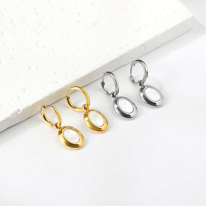 Gold-plated Stainless Steel White Shell Jewelry