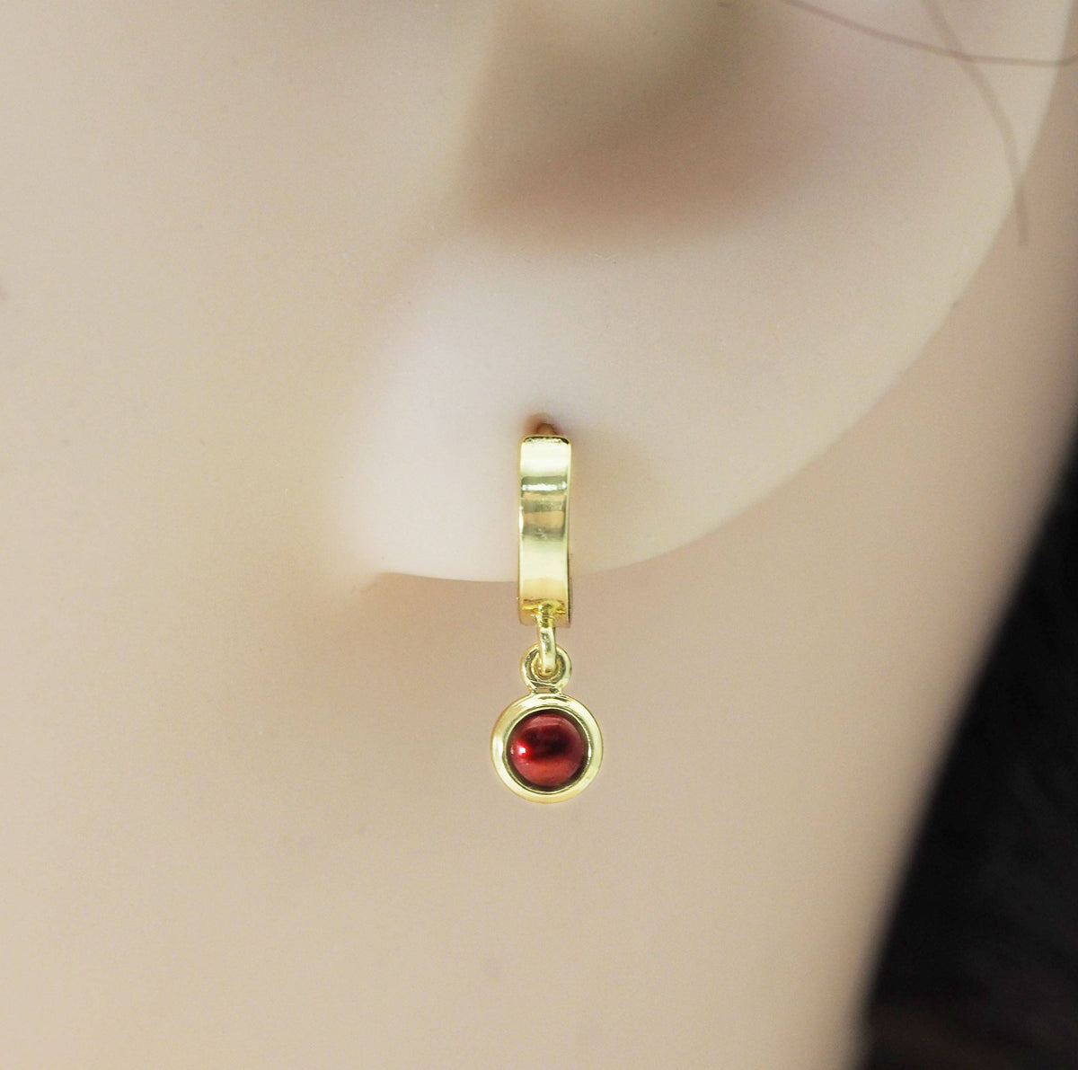 Plain Gold Earring Hoops, Sku#Y759