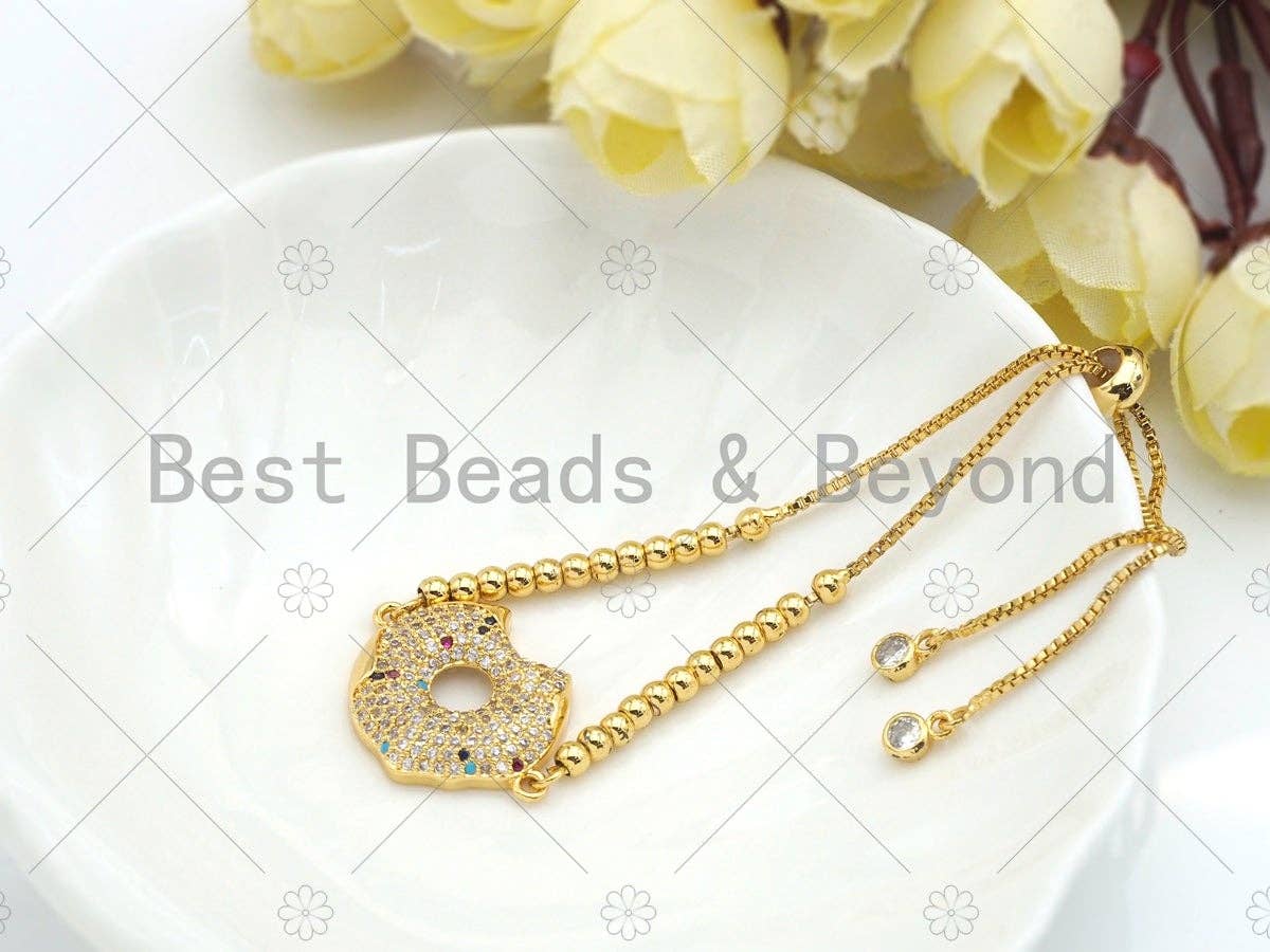 CZ Micro Pave Donut Ring Connector Beads, Donut Bite Ring Connector Charms, 18x24mm, sku#Y298