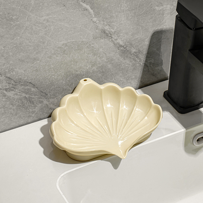 Shell Soap Box-No Accessories-Cream-PP-1 piece