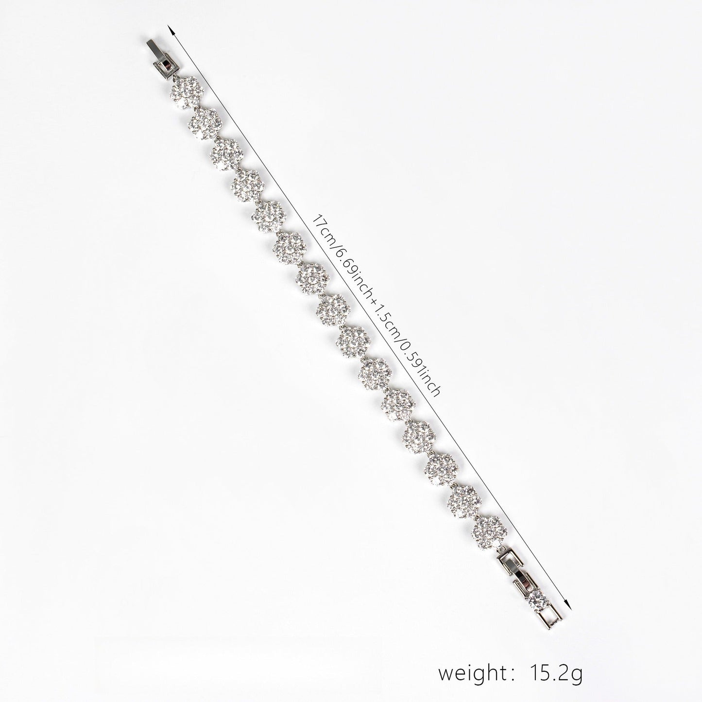 S925 Silver & Cubic Zirconia Camellia Bracelet