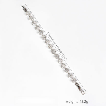 S925 Silver & Cubic Zirconia Camellia Bracelet