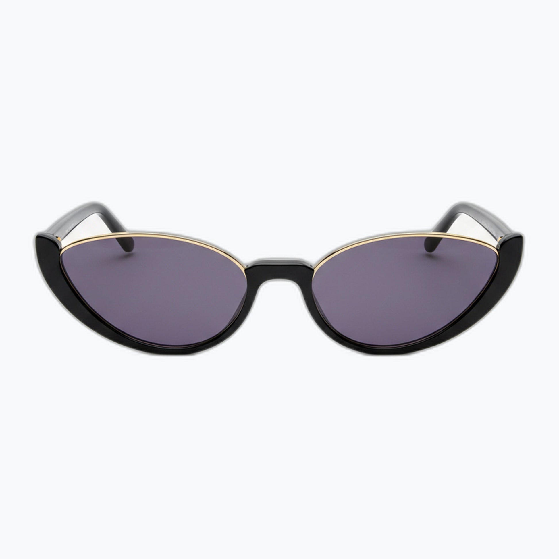 Cosmic Oval Cat Eye Sunglasses With Golden Brow Bar Nineties Vintage Jaxy Eyewear