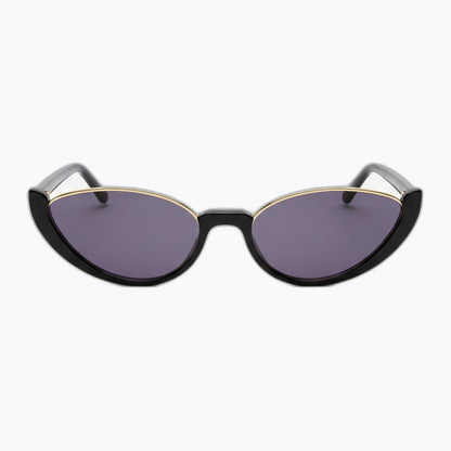 Cosmic Oval Cat Eye Sunglasses With Golden Brow Bar Nineties Vintage Jaxy Eyewear