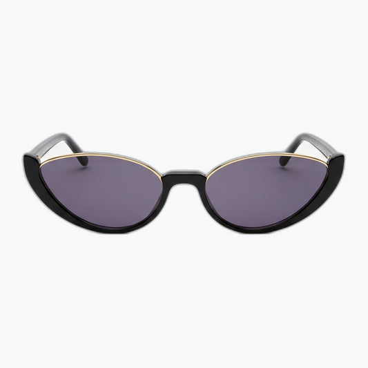 Cosmic Oval Cat Eye Sunglasses With Golden Brow Bar Nineties Vintage Jaxy Eyewear