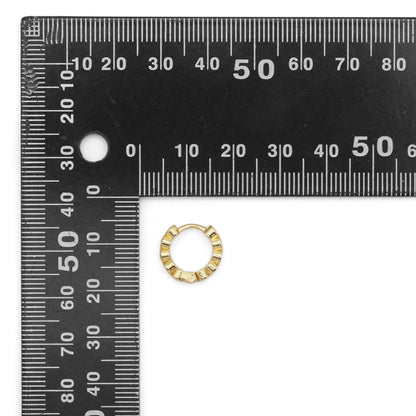 Gold Round CZ Small Huggie Earrings, Sku#Y848
