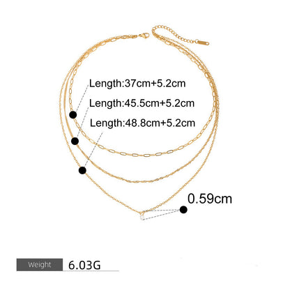 18K Gold Geometric Design Trendy Personality Necklace