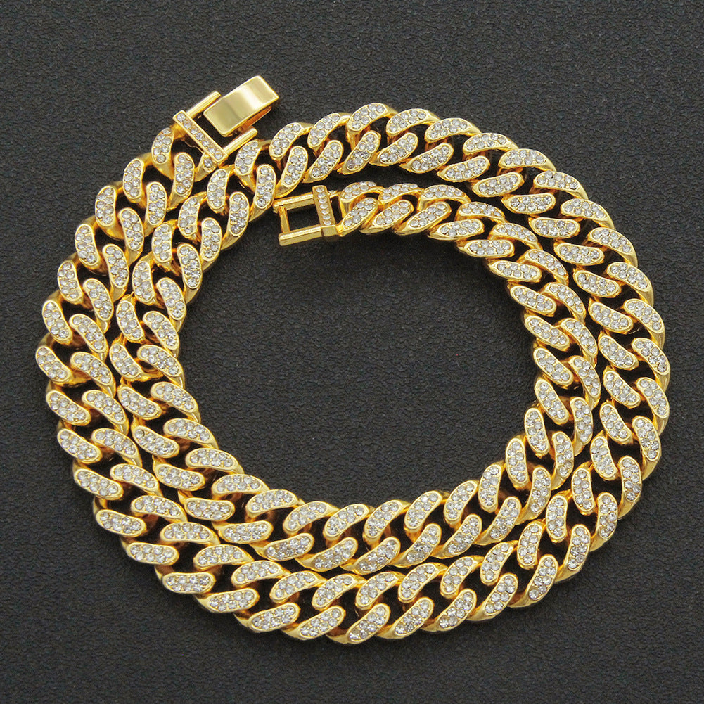 Full Diamond Cuban Chain Necklace Personalized Street Street Dance Motorcycle Men
