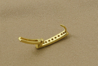 CZ Micro Pave Thin Triangle Shape Earring, Sku#Y624