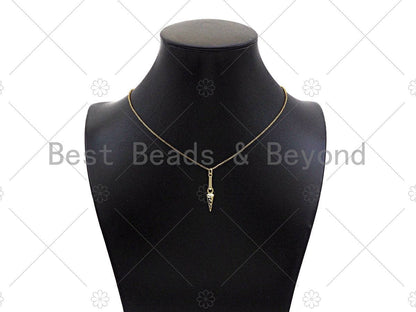Gold Filled Sword with Holes Shape Pendant, 18K Gold Filled Sword Charm, Necklace Bracelet Charm Pendant, 6x27mm, Sku#Y446