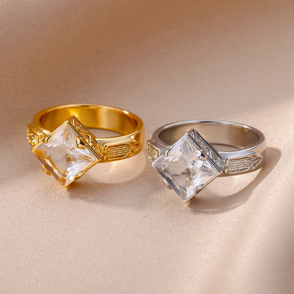 Zircon Niche Fashion, Heart-shaped Ring, Light Luxury Jewelry