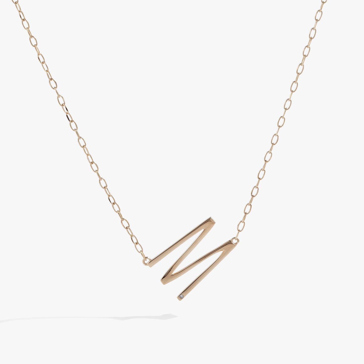 Initial M Precious Elongated Necklace ALEX AND ANI