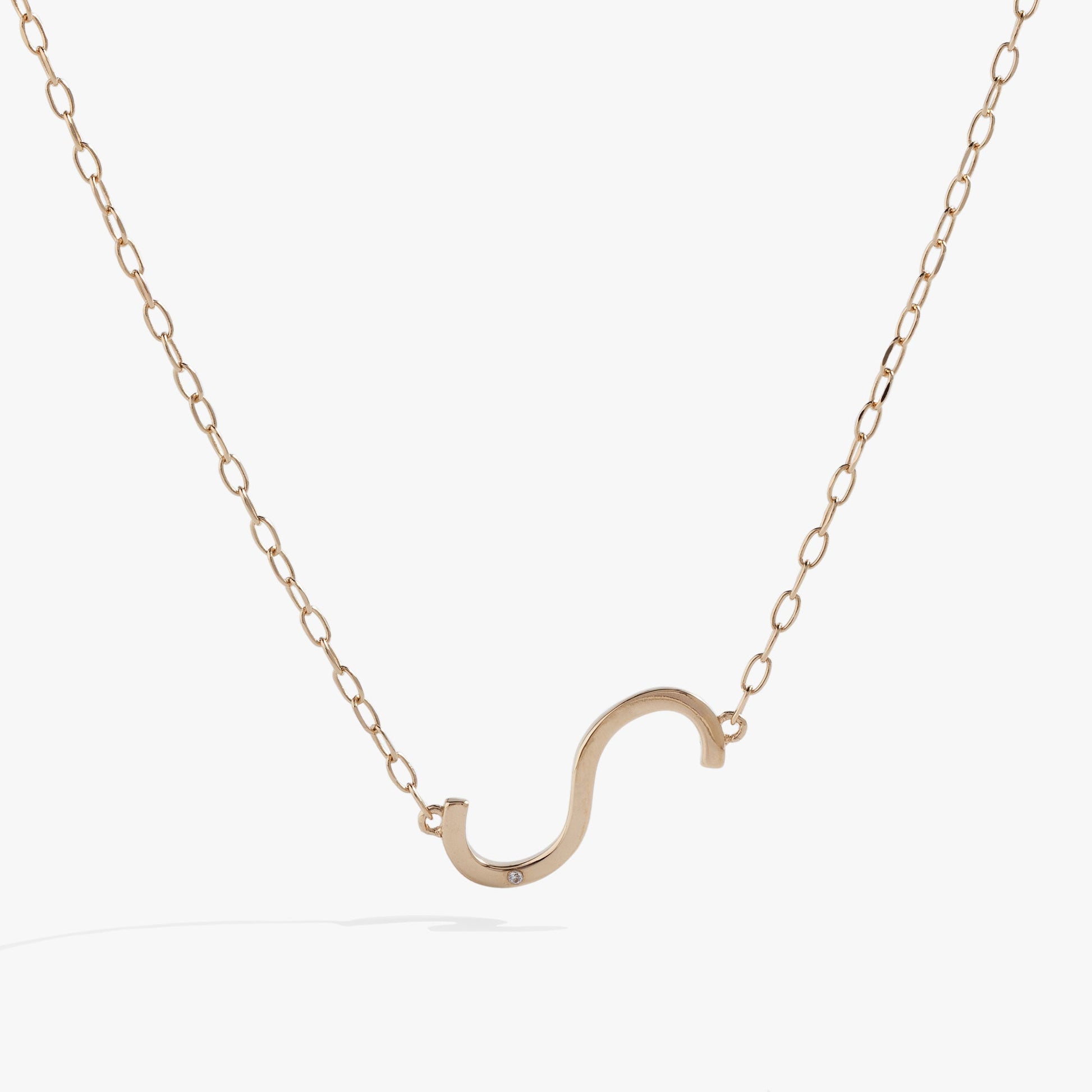 Initial S Precious Elongated Necklace ALEX AND ANI