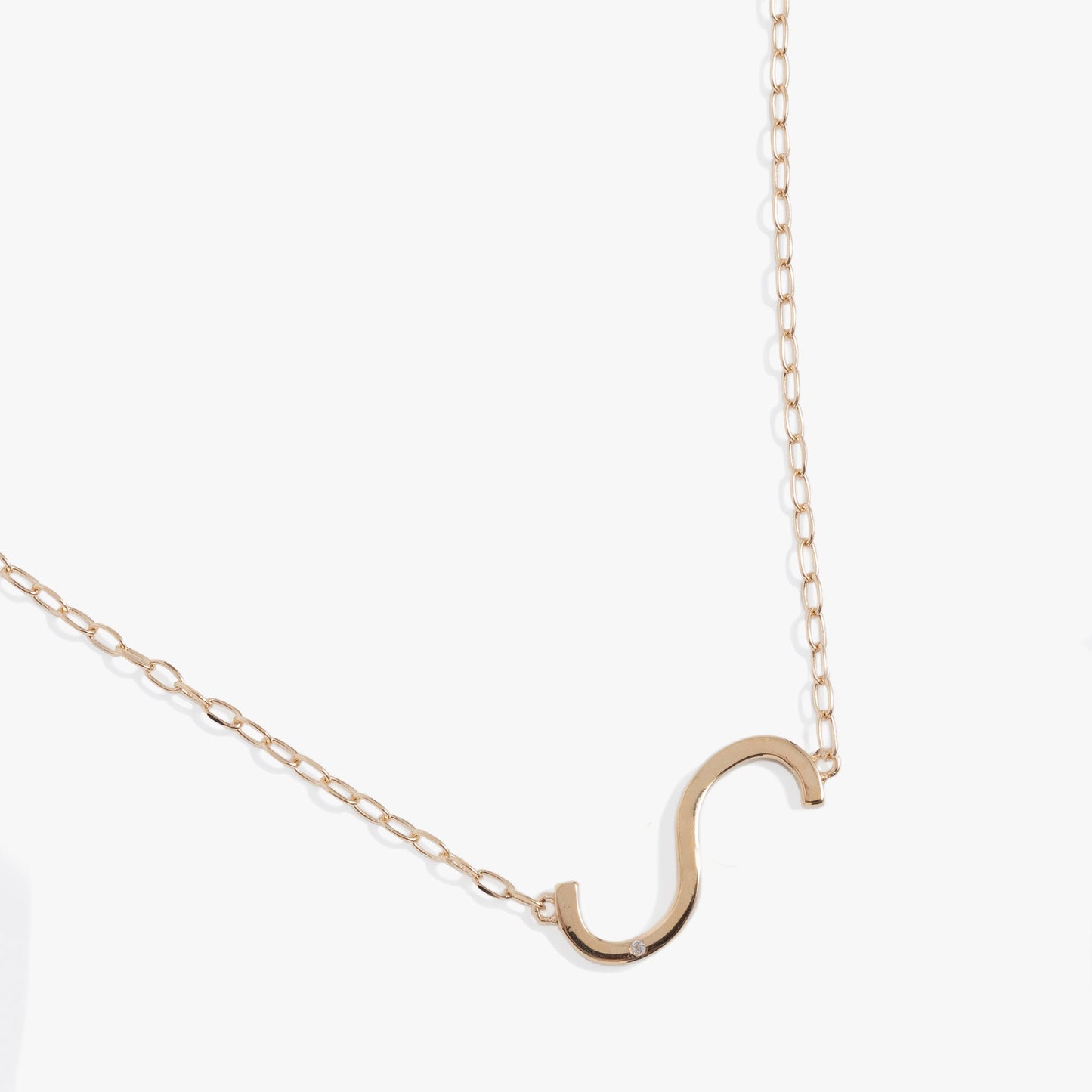 Initial S Precious Elongated Necklace ALEX AND ANI