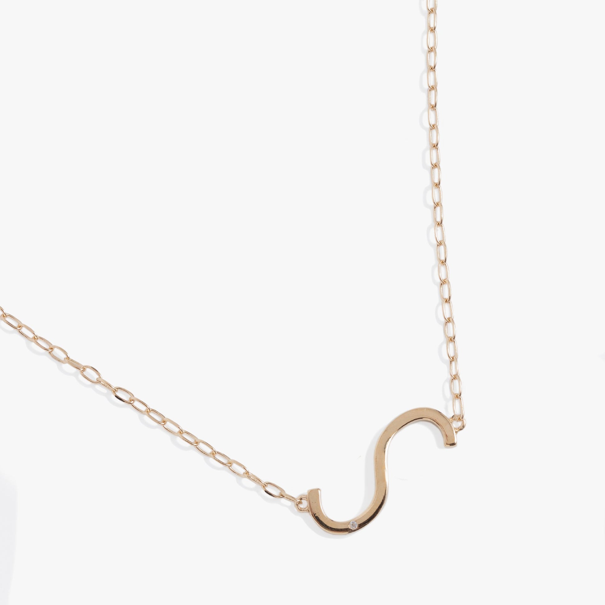 Initial S Precious Elongated Necklace ALEX AND ANI