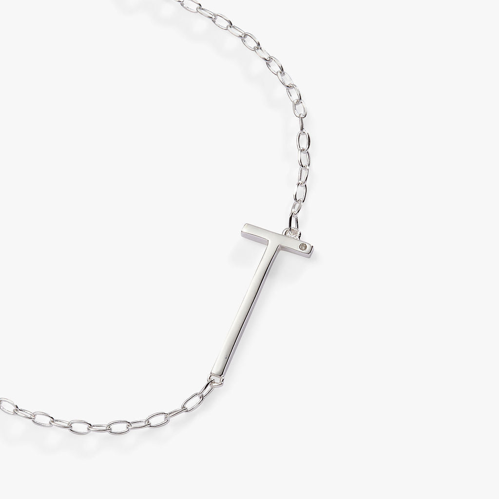 Initial T Precious Elongated Necklace ALEX AND ANI