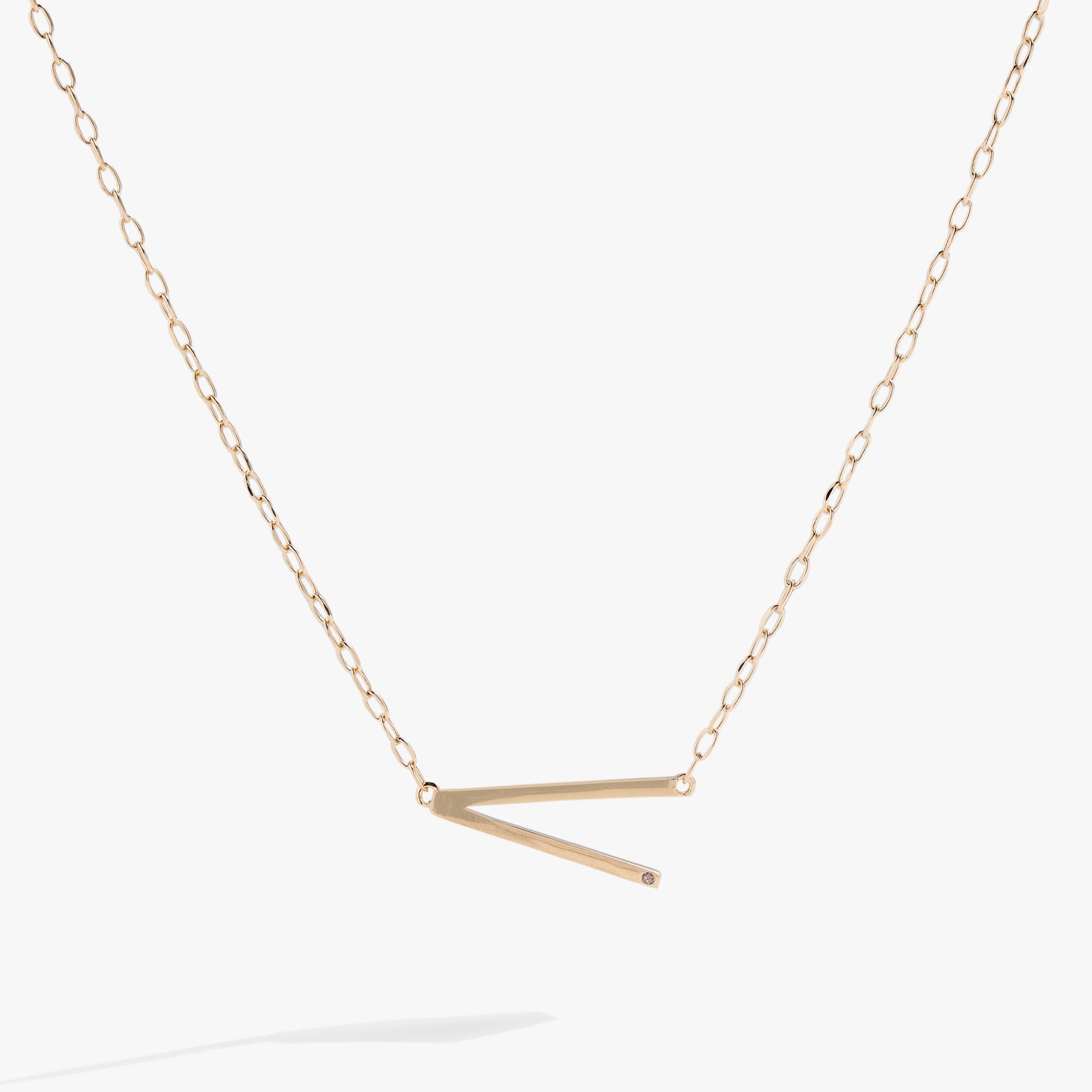 Initial V Precious Elongated Necklace ALEX AND ANI