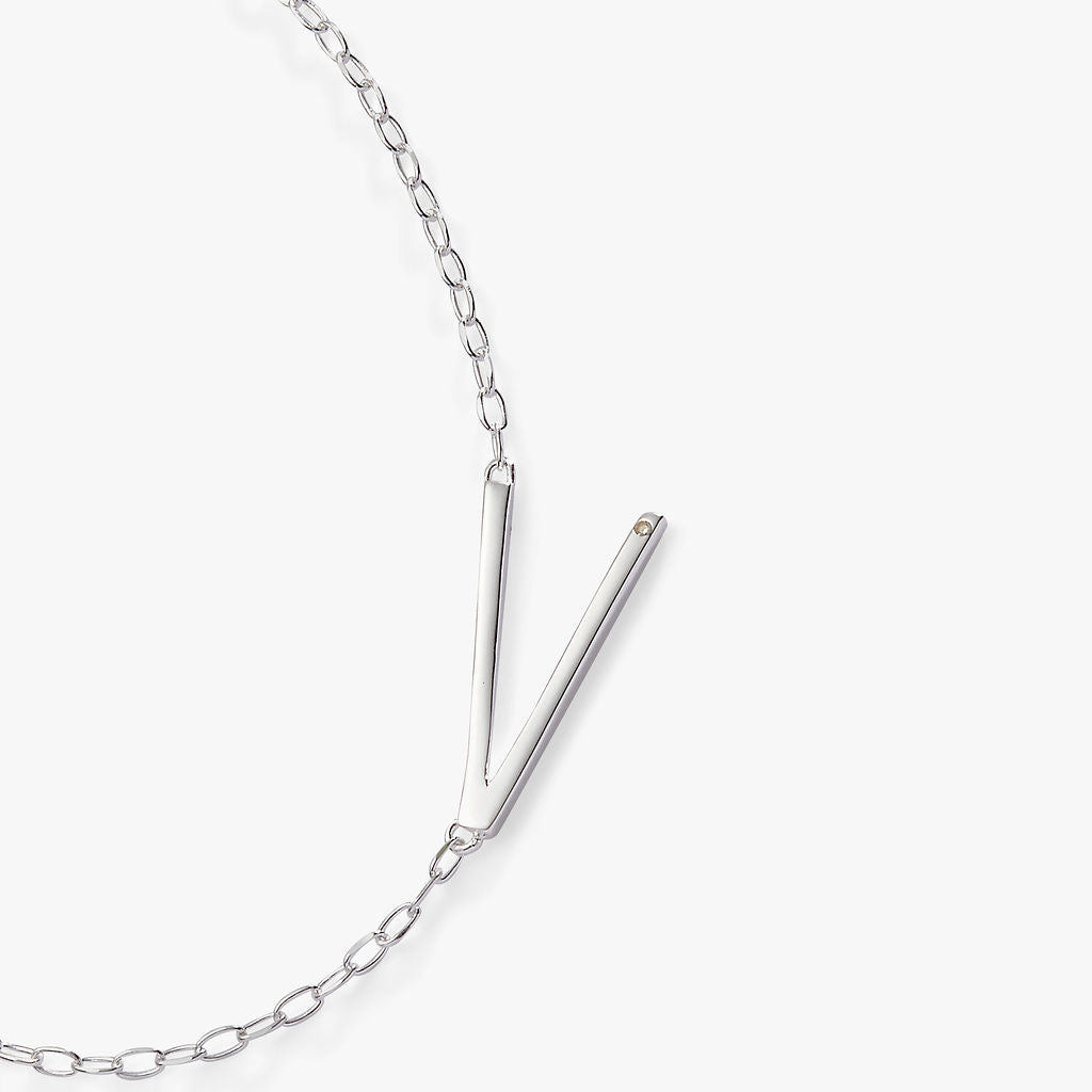 Initial V Precious Elongated Necklace ALEX AND ANI