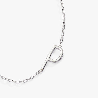 Initial P Precious Elongated Necklace ALEX AND ANI