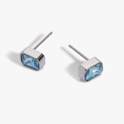 March Emerald-Cut Birthstone Stud ALEX AND ANI