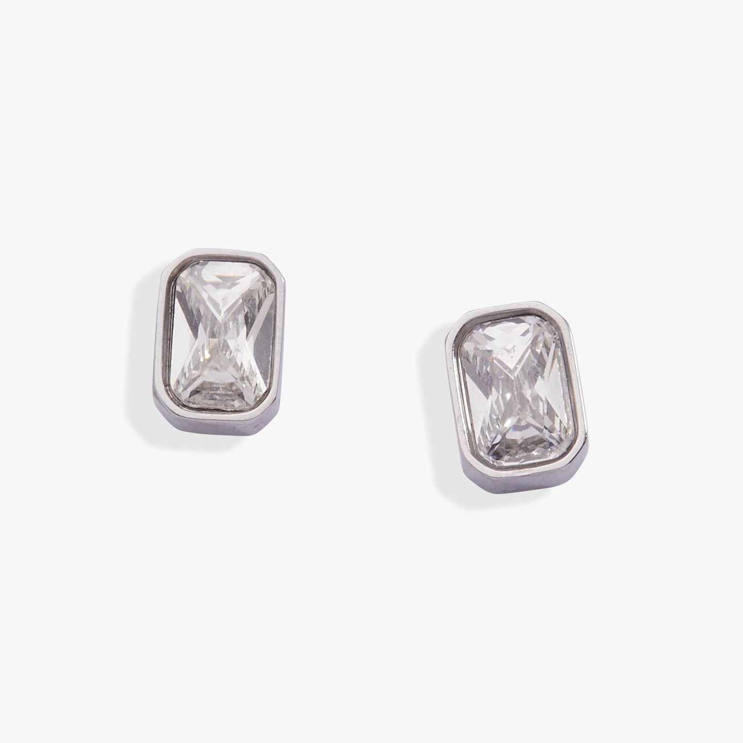 April Emerald-Cut Birthstone Stud Earrings ALEX AND ANI