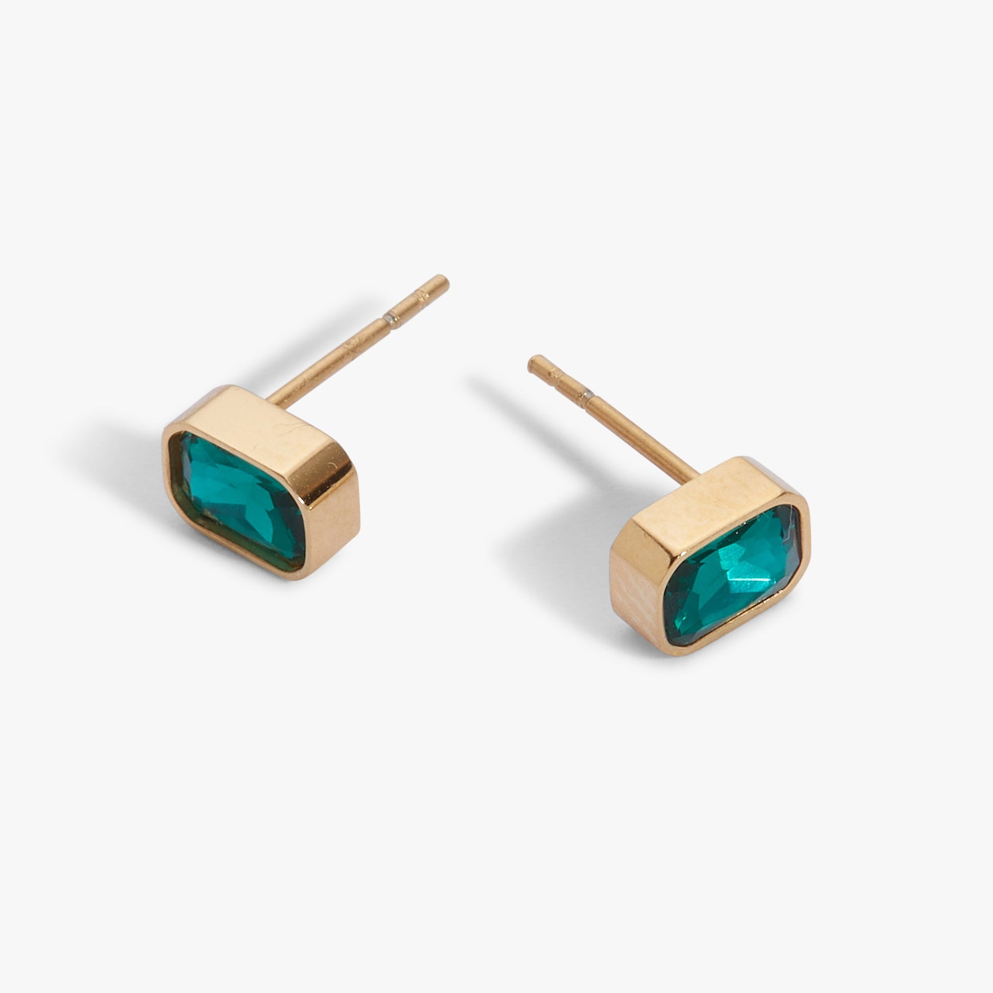 December Emerald-Cut Birthstone Stud Earrings ALEX AND ANI