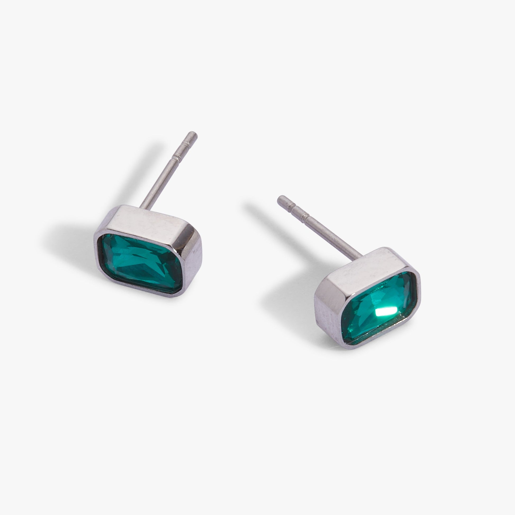 December Emerald-Cut Birthstone Stud Earrings ALEX AND ANI