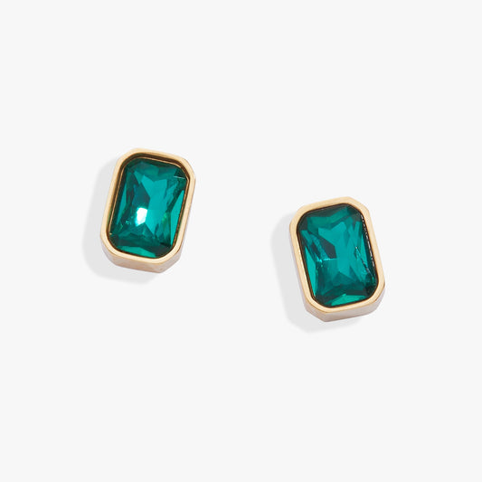 December Emerald-Cut Birthstone Stud Earrings ALEX AND ANI