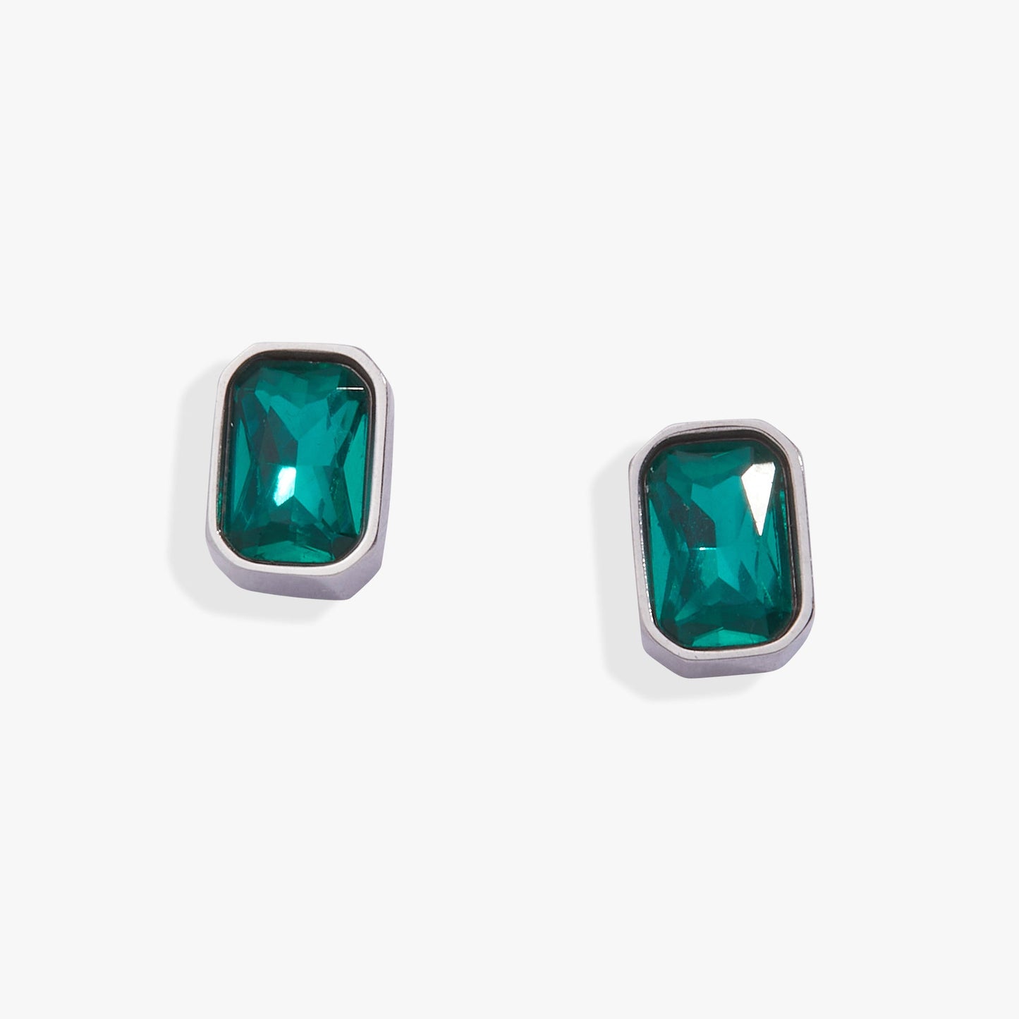 December Emerald-Cut Birthstone Stud Earrings ALEX AND ANI