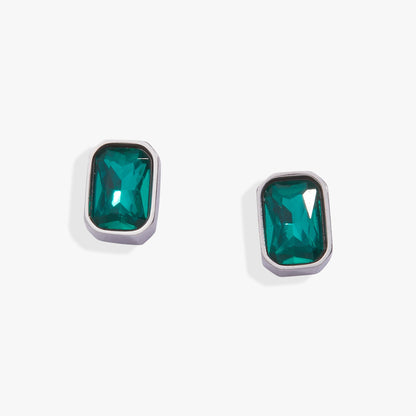 December Emerald-Cut Birthstone Stud Earrings ALEX AND ANI