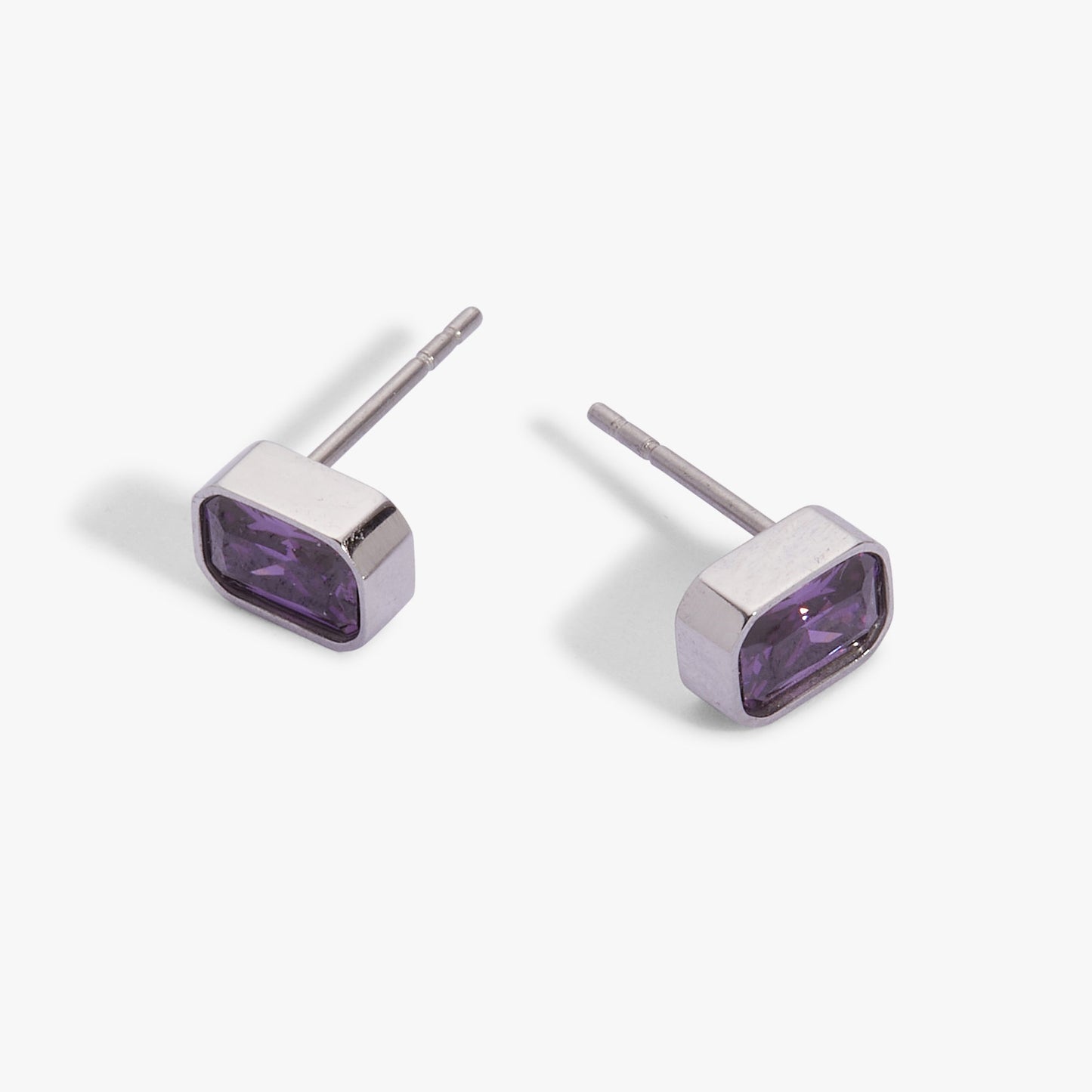 February Emerald-Cut Birthstone Stud Earrings ALEX AND ANI