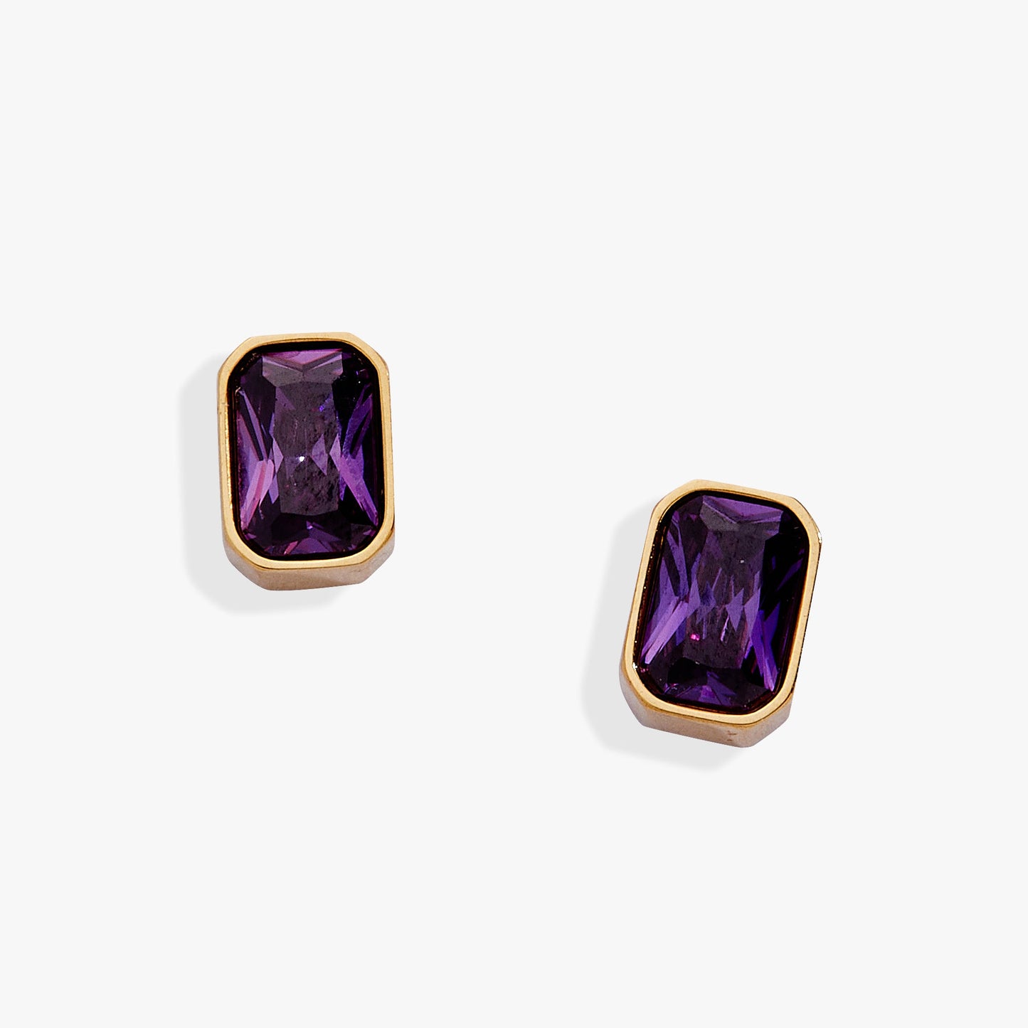 February Emerald-Cut Birthstone Stud Earrings ALEX AND ANI