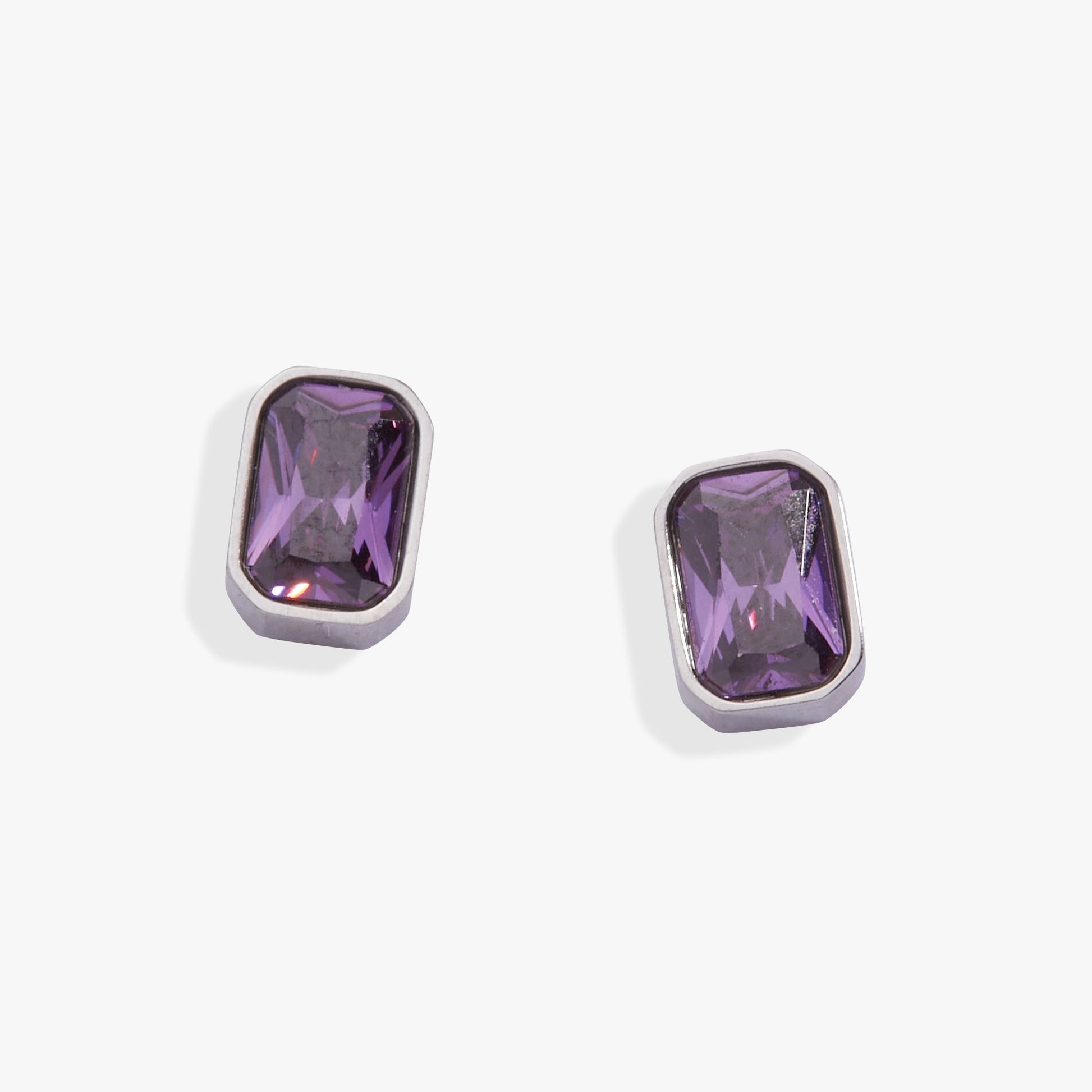 February Emerald-Cut Birthstone Stud Earrings ALEX AND ANI