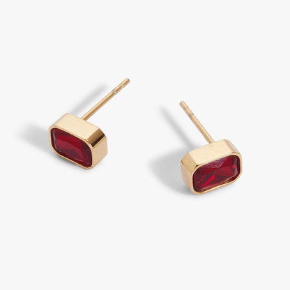 July Emerald-Cut Birthstone Stud Earrings ALEX AND ANI