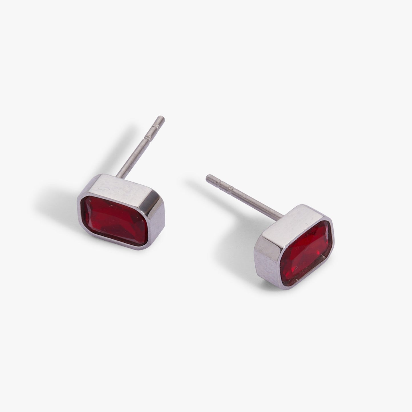 July Emerald-Cut Birthstone Stud Earrings ALEX AND ANI